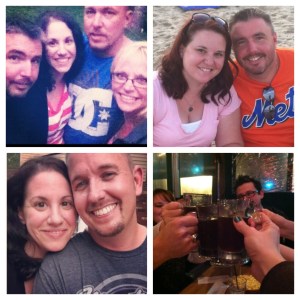 Good friends are hard to find! Top Left: BBQ with Mike's coworkers. Top Left: Mike with Beth at the Jersey Shore. Bottom Left: Me with Kris during one of my OH trips. Bottom Right: Cheers to new friends!