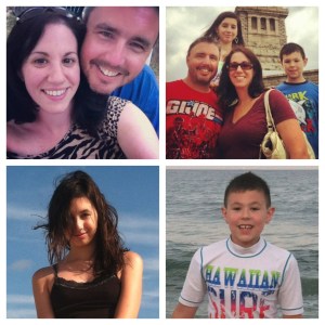 As much as they drive me crazy, my family is the most important thing to me.Top Left: Mike & I at a BBQ over the summer, Top Right: Family photo while visiting Lady Liberty. Bottom Photos: My amazing kids at the beach.