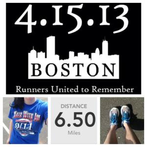 Today I wore an old race t-shirt and did a #RunForBoston